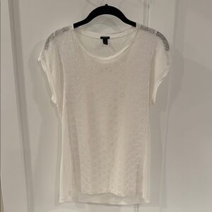 J. Crew White Eyelet Style T-Shirt